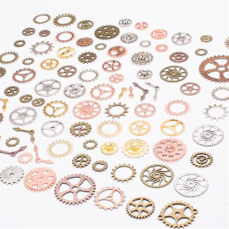 50g Antique Steampunk Gear Accessories Decor DIY Metal Pendants Charms for DIY Necklace Bracelet Crafting Jewelry Making Decor Oasis Select