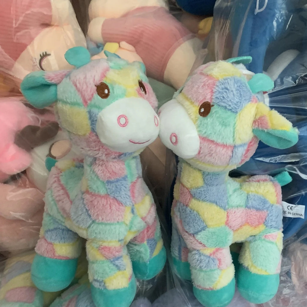 Soft Rainbow Giraffe Plush Toy Color Fawn Animals Doll Birthday Gift Home Decoration Oasis Select