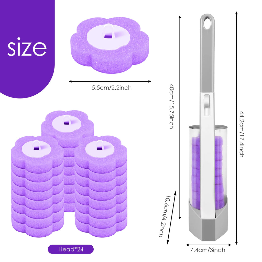 18/36Pcs Disposable Toilet Brush Wall Mounted Toilet Brush with Replacement Head Cleaning Set Home Bathroom WC Accessories Oasis Select C 1grey 24heads