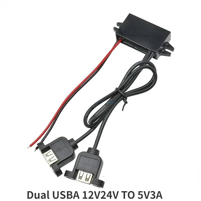 12V24V to 5V 3A DC-DC Step Down Voltage Power Supply Output Adapter Car Power Converter Micro Mini USB with Reverse Protection Oasis Select 12V24V-5V3A with ear