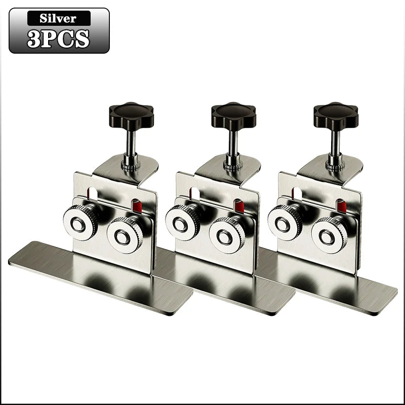1-5PCS Cabinet Door Installation Tool Stainless Steel Frame Jig Household Portable Bracket for Cabinet Door Mounting Oasis Select Silver-3PCS