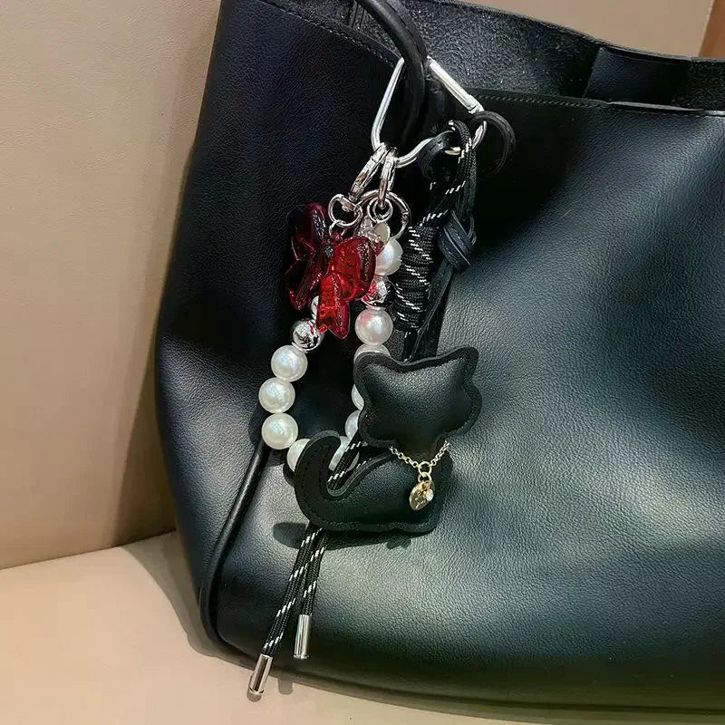Black Cat Keychain Bag Charm Pendant | Cute Backpack Gift Bag Charm Keychain Oasis Select