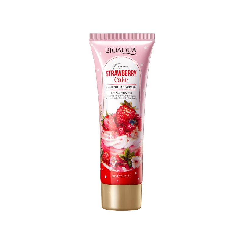 BIOAOUA Strawberry Cake Hand Cream 80g – Deep Hydration