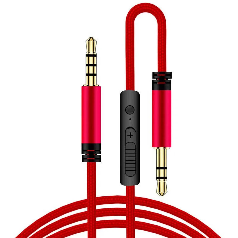 Jack 3.5 Audio Cable 3.5mm Speaker Line Aux Cable Mic to volume control for Phone Car Headphone Audio Jack Oasis Select