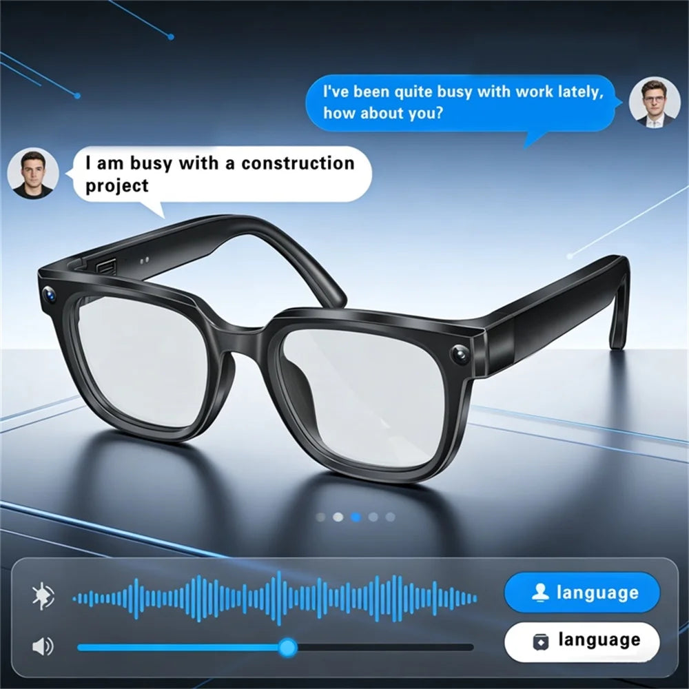 New Intelligent AI Camera Glasses Dialogue Translation HD Call Take photos Video Recording Music Playing Men Women Smart Glasses Oasis Select