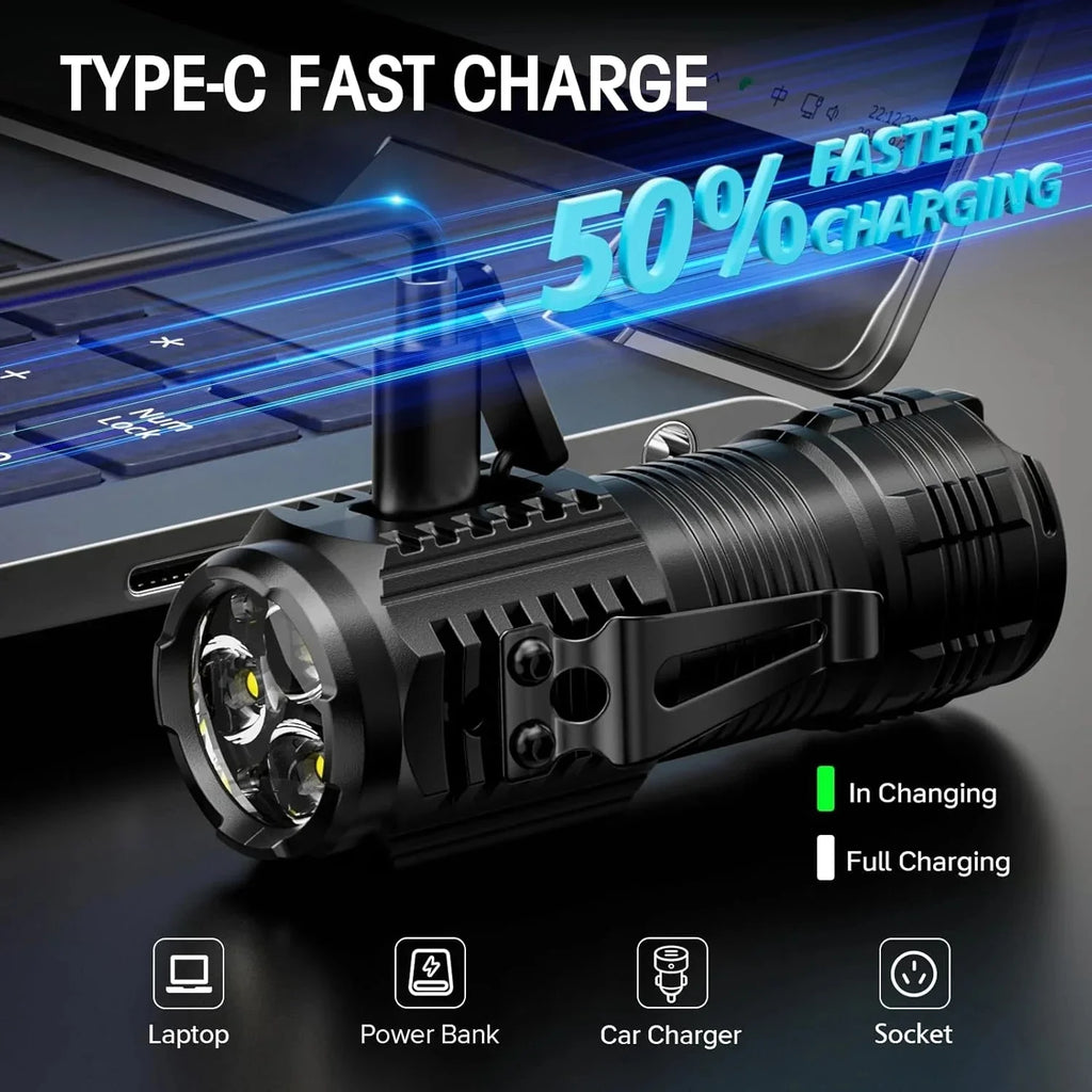 Ultra-bright Rechargeable LED Pen Clip Mini Flashlight Handheld Torch Portable Waterproof Lamp for Nigh Work Emergency Camping Oasis Select