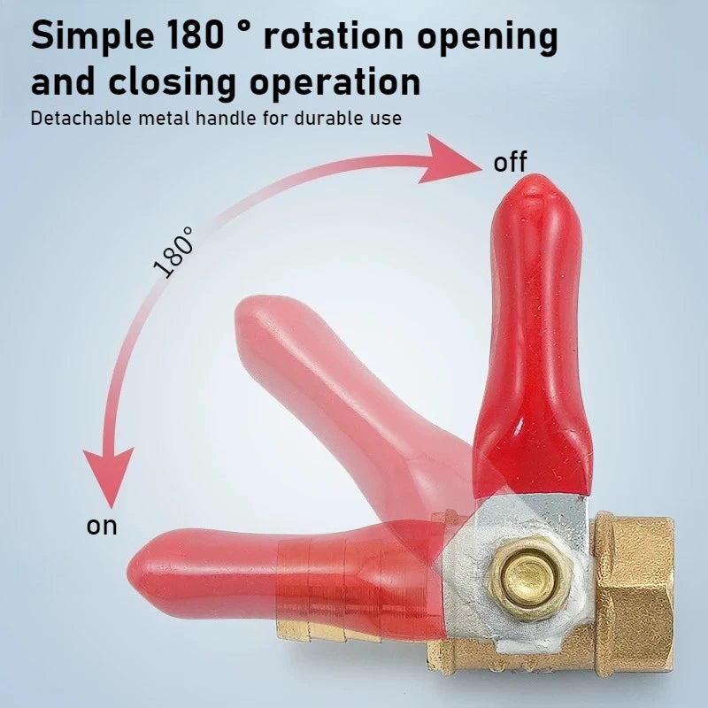 Pneumatic Copper Ball Valve Baota Red Handle Small Switch 1 3 4 Point 1/4 Vent Pipe Ball Valve Oasis Select