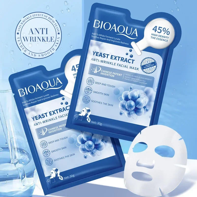 12-Pack Hyaluronic Acid Face Mask Sheets – Moisture & Oil Control Facial Sheet Mask Oasis Select Yeast extract 12 pieces