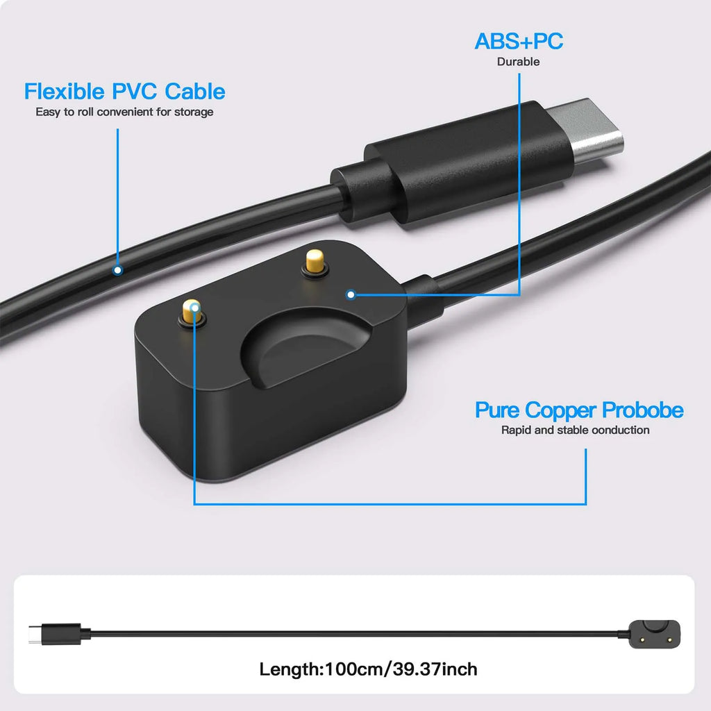 Magnetic Charger Cable for Samsung Galaxy Fit 3 – 100cm Smartwatch Charging Cable Oasis Select