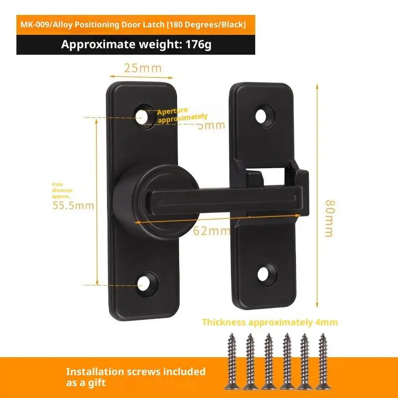Zinc Alloy 90° Sliding Door Latch | Luminous Barn Gate Bolt