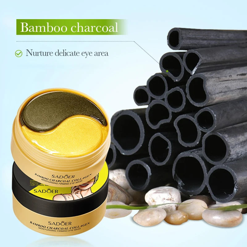 60-Pack Bamboo Charcoal Collagen Eye Masks – Moisturizing Eye Mask Patches Oasis Select