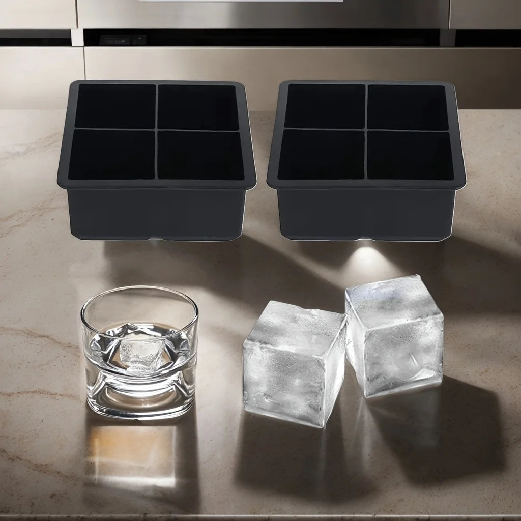 4/6/8 Grid Large Silicone Ice Cube Tray Mold, Food Grade Square Ice Maker, DIY Frozen Beverage Mold, Easy Release Ice Tray Oasis Select