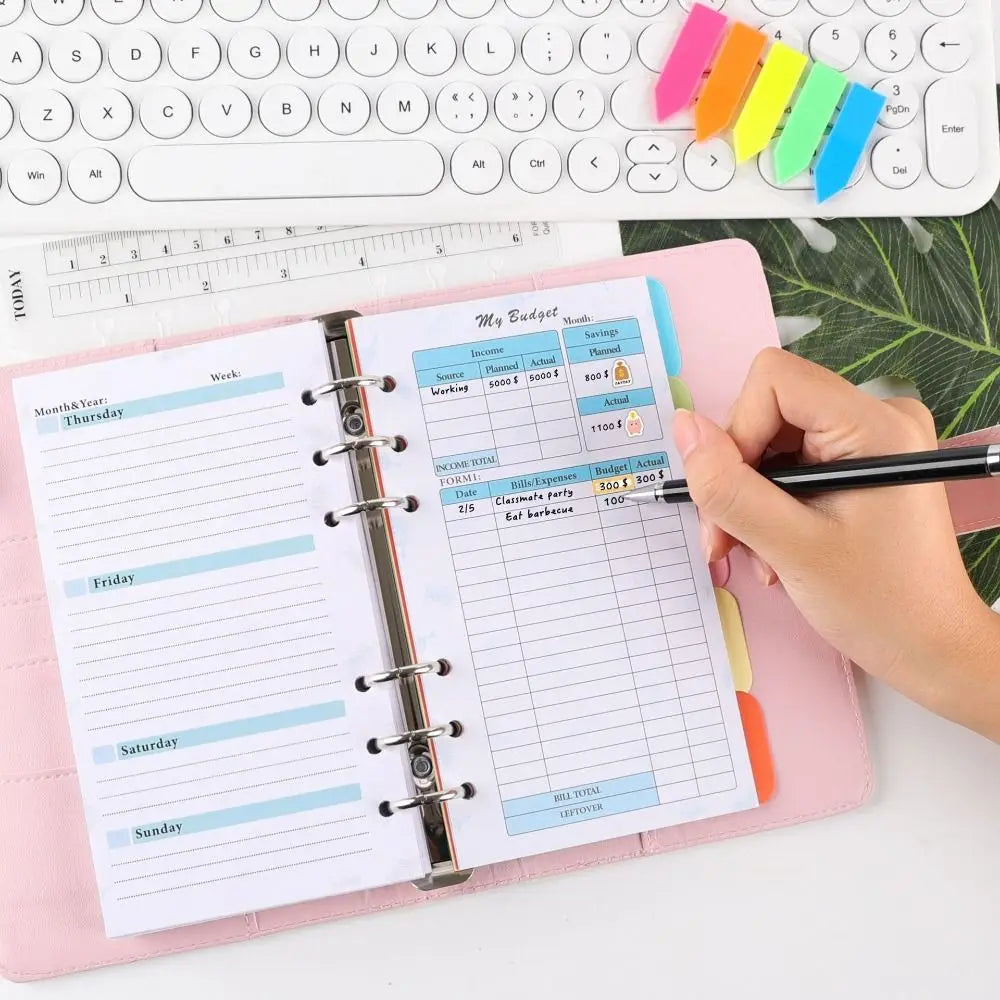 Weekly Monthly Planner Inside Paper Stationery Paper Refill Inner Pages Spiral Binder Paper A6 Loose Leaf Paper Budget Pages Oasis Select