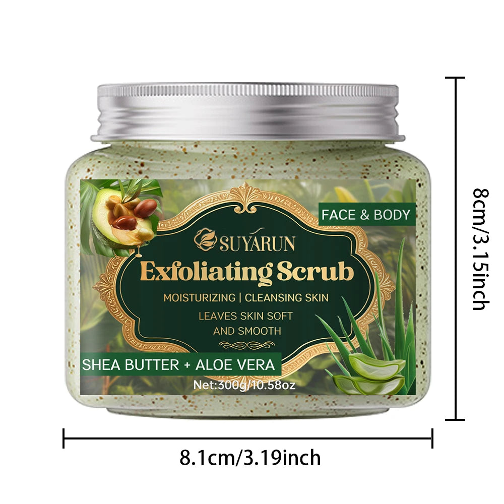 SUYARUN Shea Butter & Aloe Vera Exfoliating Face & Body Scrub Exfoliating Body Scrub Oasis Select