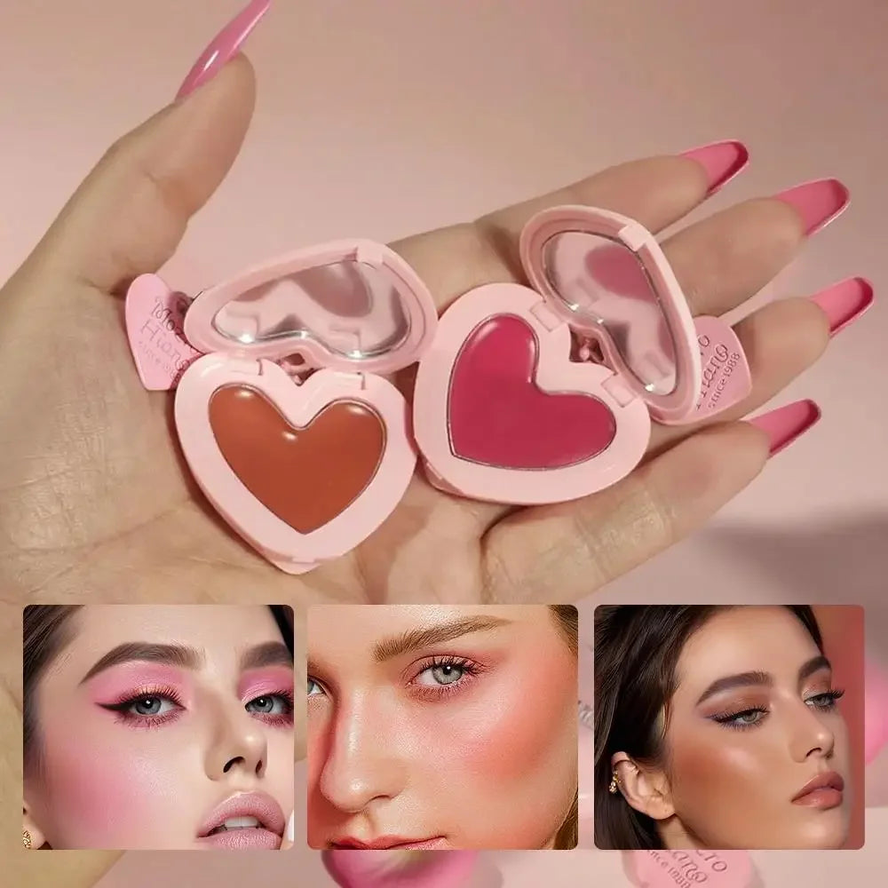 SAM SUGAR Heart-Shaped Cream Blush – Lip & Cheek with Mirror
