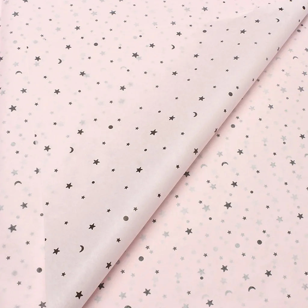 20-Sheet Foil Star Moon Floral Wrapping Paper 50×70cm