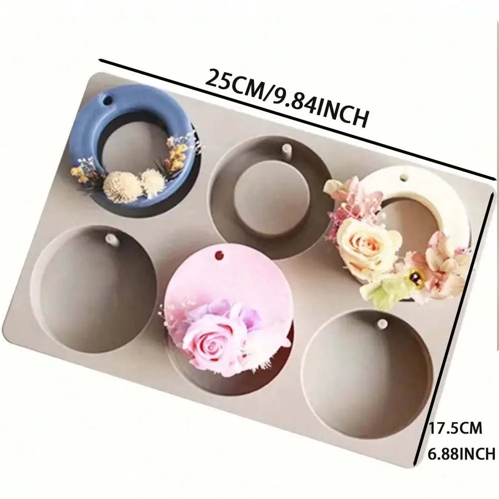 1PC DIY Silicone Clay Aromatherapy Tablets Molds Hanging Ornaments Wax Molds Flower Soap Mold Craft Accessories Soap Mold