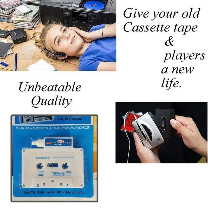 Tape Cleaner Tape Recorder Cleaning Tape Line Audio Head Tape Cassette Wet/Dry Tape Head Player Cassette Cleaner Oasis Select