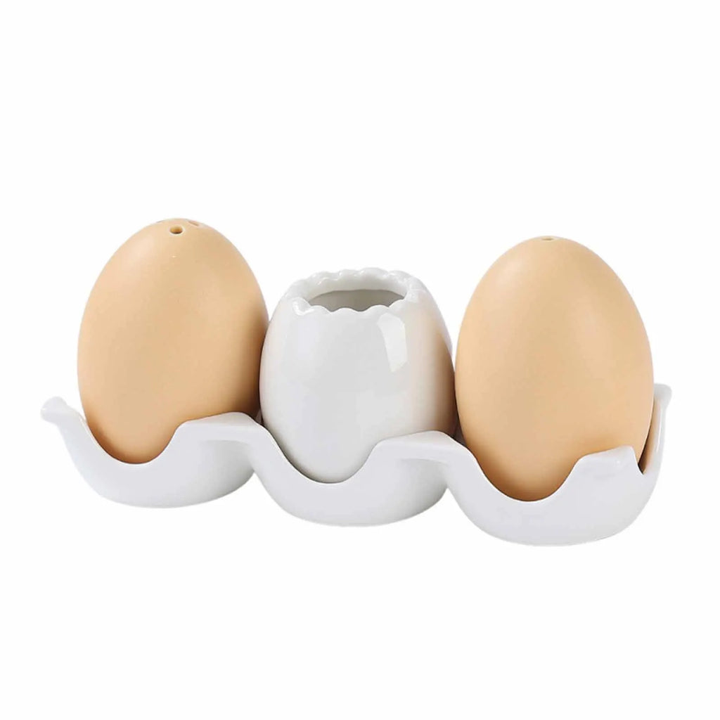 Egg-Shaped Ceramic Spice Bottle Set with Tray & Toothpick Box Ceramic Spice Set Oasis Select A