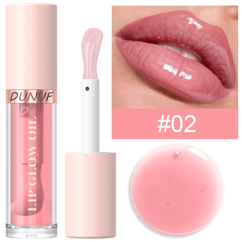 DUNUF Lip Glow Oil Moisturizing Lip Gloss Plumping Lip Oil Tinted Hydrating Lip Care Transparent Lip Balm Beauty Makeup Cosmetic Oasis Select DLAA 2