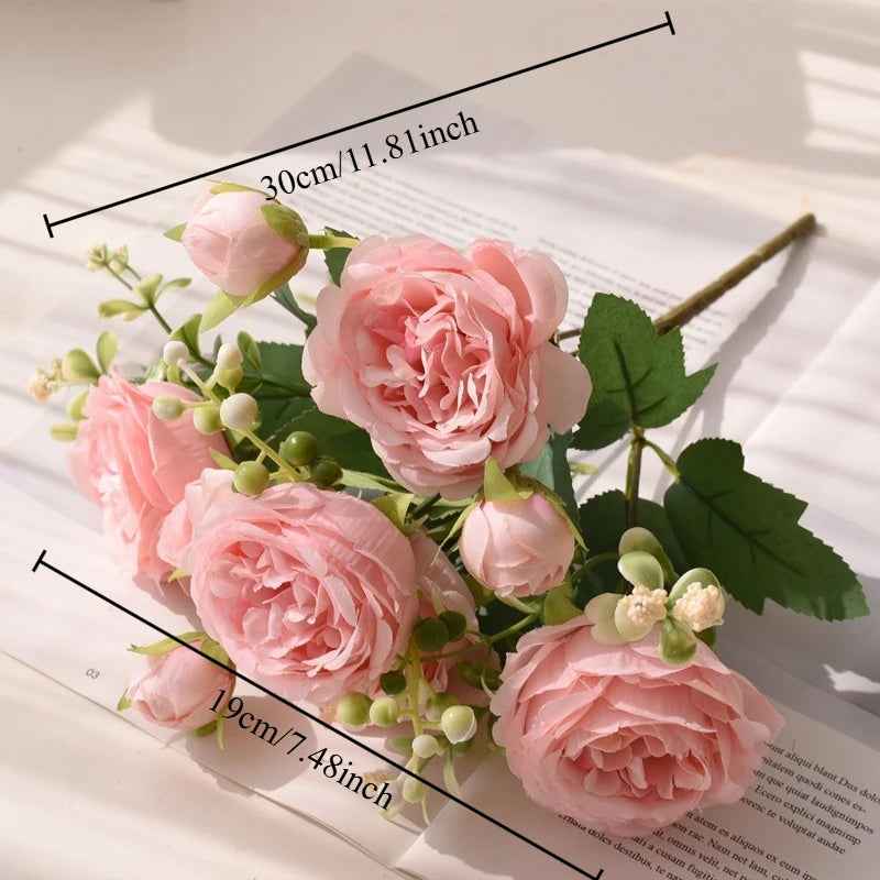 Simulated Flower Bouquet Small Handle Bouquet Wedding Scene Arrangement Simulated Flowers High-end Simulation Oasis Select pink