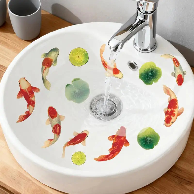 Floral Bathroom Stickers – Waterproof Removable PVC Decals