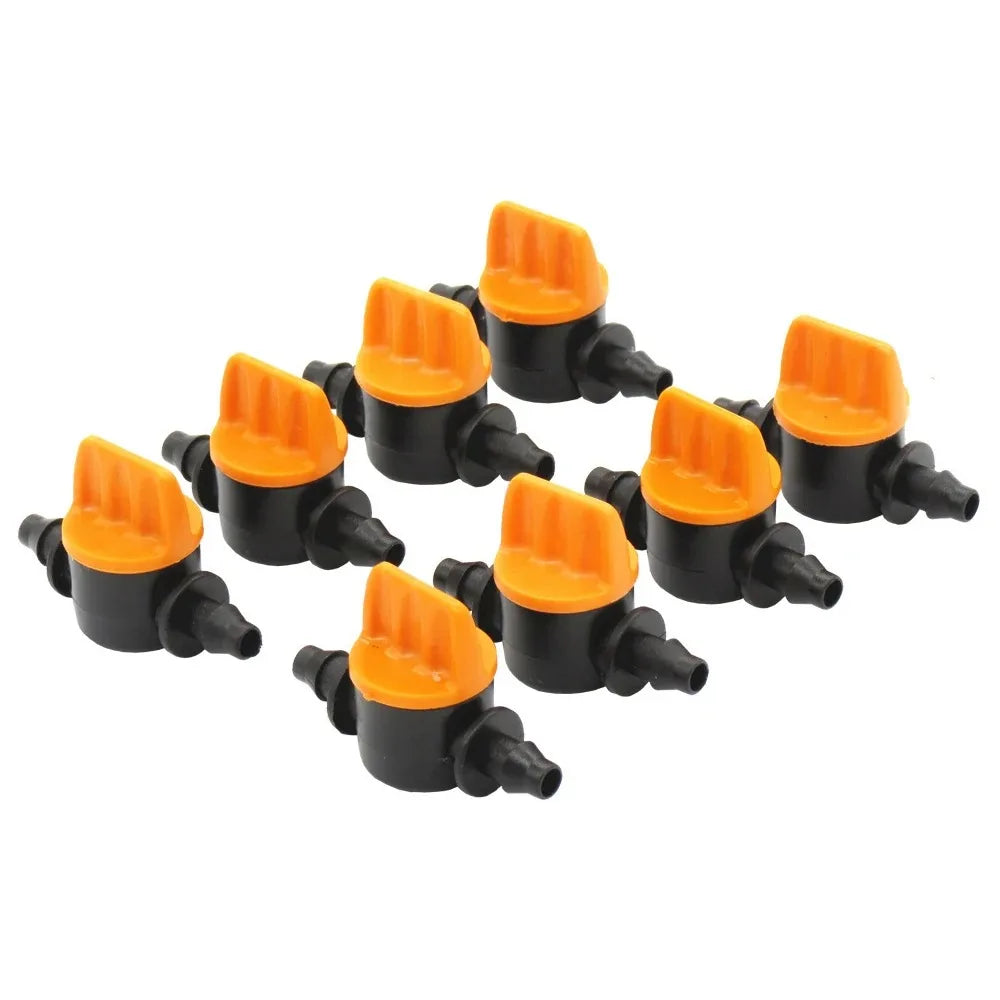 20PCS Pvc Pipe Through Valve Irrigation Double Barb Mini Valve Drip Irrigation Capillary Mini Switch Valve Oasis Select
