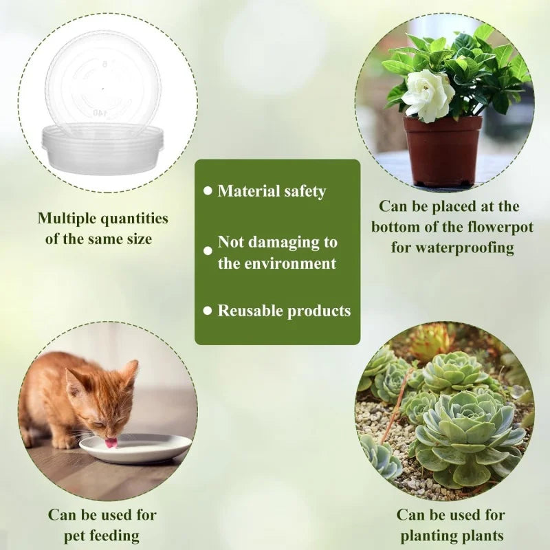 Flowerpot Base Transparent Horticultural Plant Pot Base Anti-Slip Circular Home Pot Tray Waterproof Indoor Outdoor Plant Saucer Oasis Select