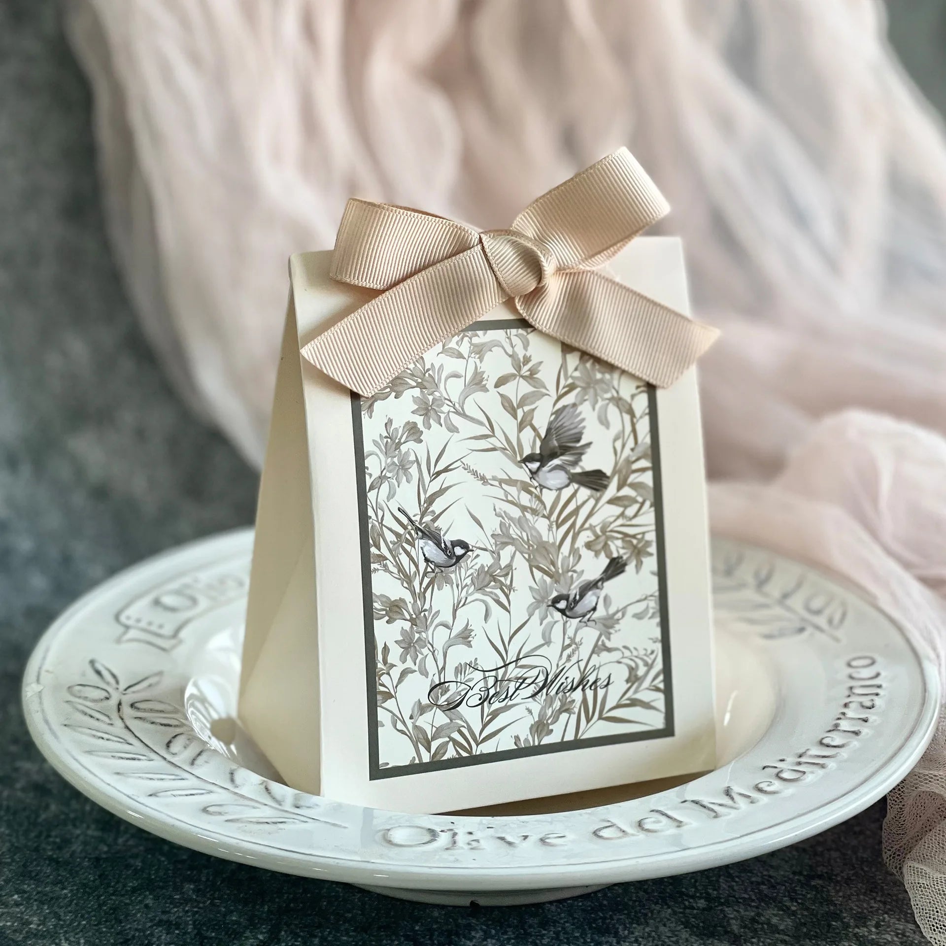 Flowers Birds And Forest Wedding Candy Box With Wooden Ring DIY Favors Birthday Party Jelwery Gift Packing Box Empty Paper Boxes Oasis Select Champagne 2 Other