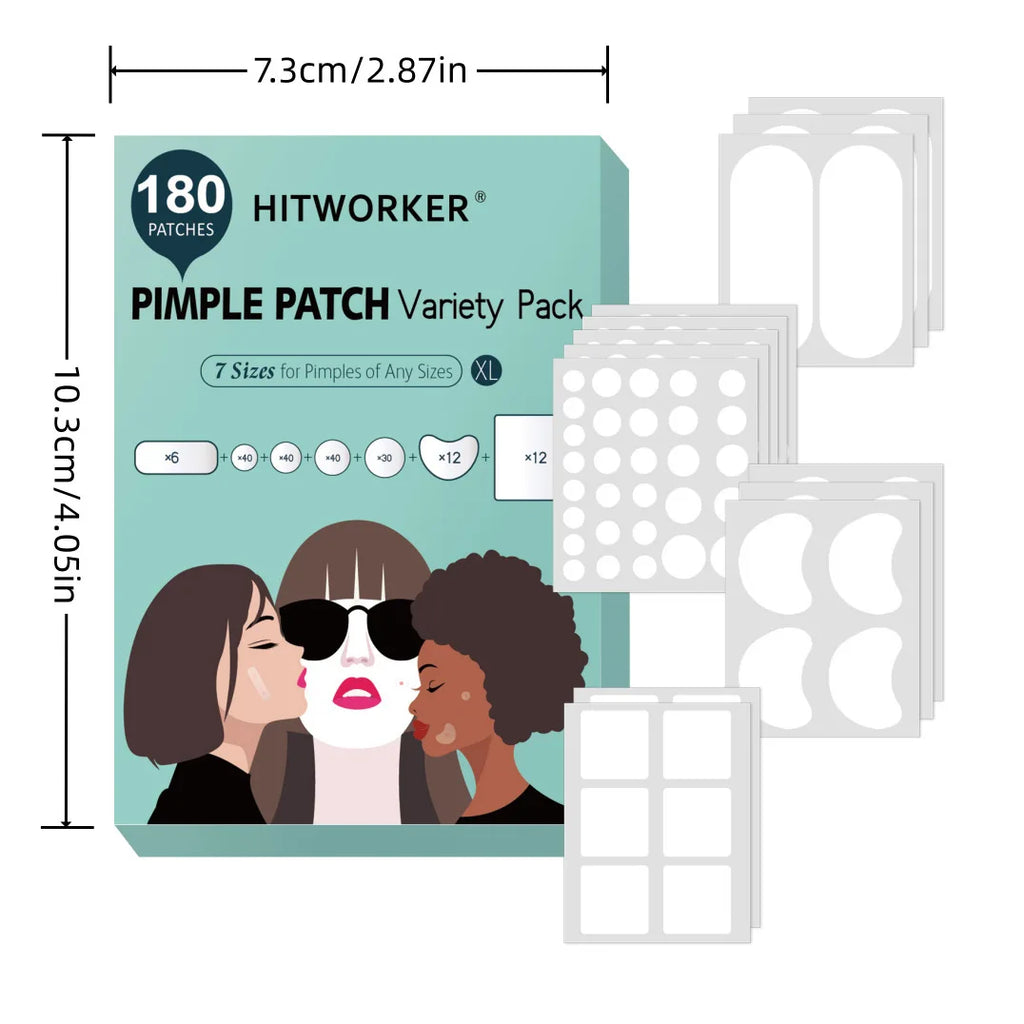 Hydrogel acne removing patch (4 shapes), 180 pieces/box, deep cleaning acne removing patch, effective acne removing patch Oasis Select