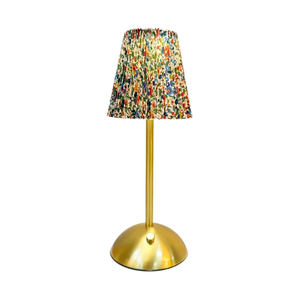 Dimmable LED Desk Lamp | Pleated Fabric Shade & USB Charging