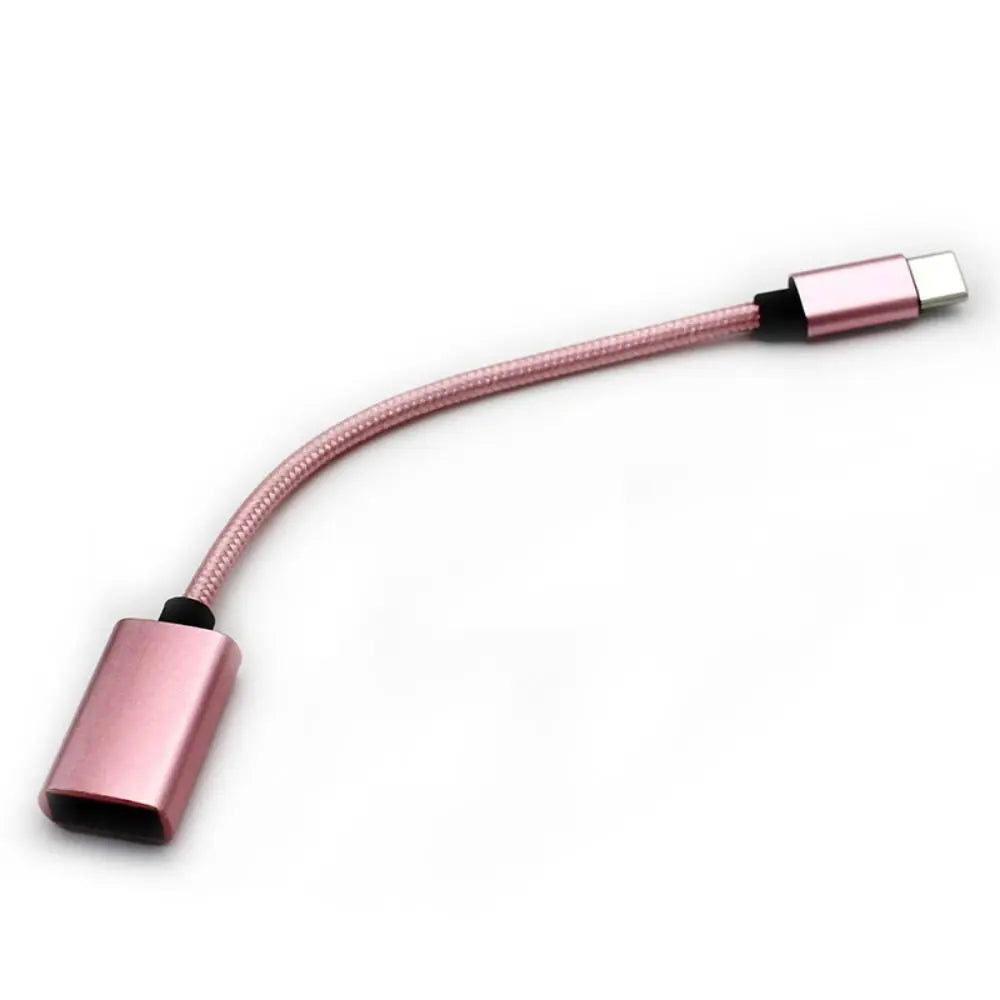 Short Digital Cables Converter Type C Cable Mobile Phone OTG Connector Cable OTG USB Cable USB to Type C Adapter OTG Data Cable Oasis Select pink