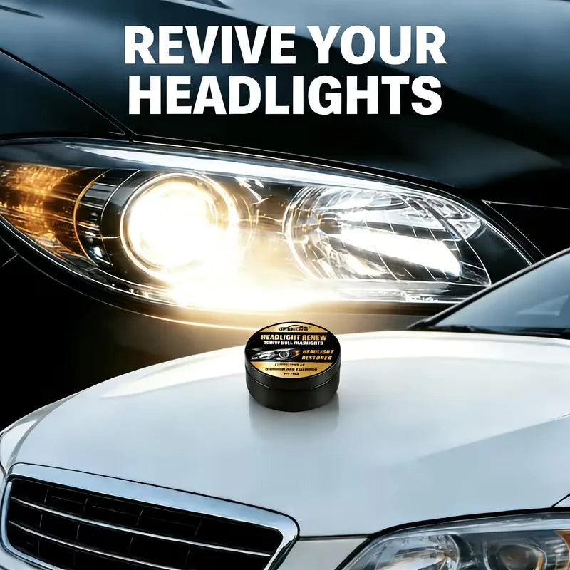 Headlight Restorer Polish Eliminate Oxidation Yellowing Remove Scratches Headlight Lens Renew Cleaner with Sponge Pad UV Protect Oasis Select
