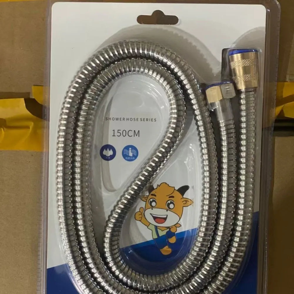 Universal Stainless Steel Shower Hose Reinforced Explosion-proof Extension Tube Leakproof 1.5/2m Replacement Hose Bathroom Oasis Select