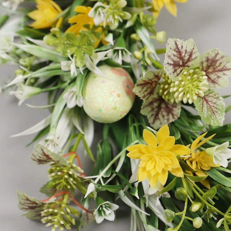 Easter Egg Wreath, Artificial Flower Wreath Front Door Window Artificial Flower Garland, for Farmhouse Festival Party Decor Oasis Select