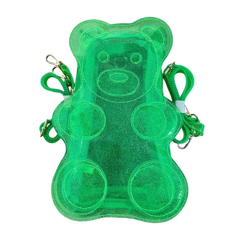 Ita Backpack Cute Bear Design Large Capacity Clear Display Bag Casual Shoulder Bag for Anime Fans Daily School Accessory Oasis Select Green