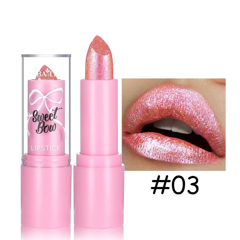 Metallic Pink Glitter Lipstick – Shimmer Lip Gloss Long Lasting Shimmer Lip Gloss Oasis Select 03