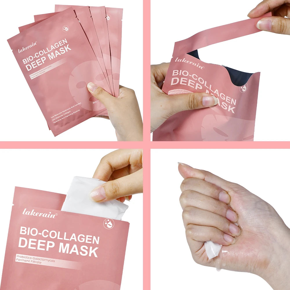 4pcs Collagen Deep Face Mask Hydrating Overnight Moisturizing Face Mask Pore Minimizing Plumping Travel Essentials Beauty Skinca Oasis Select