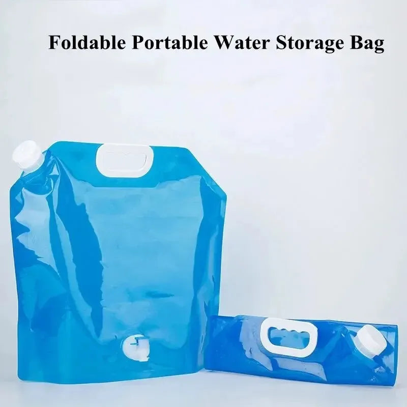 5/10L Camping Water Bag Portable Folding Water Bucket Large Water Container Outdoor Travel Collapsible Pouch Can Camping Supplie Oasis Select