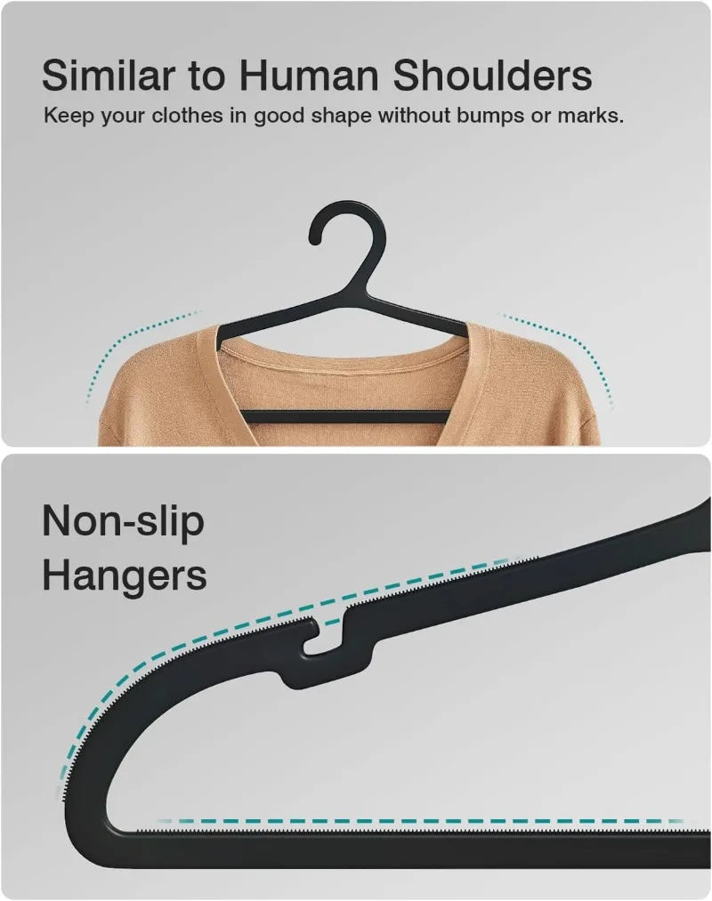 20pcs Clothes Hangers Non Slip, Heavy Duty Plastic Coat Hangers Space Saving, Strong Hangers for Hanging Dry Wet Clothes Rack Oasis Select