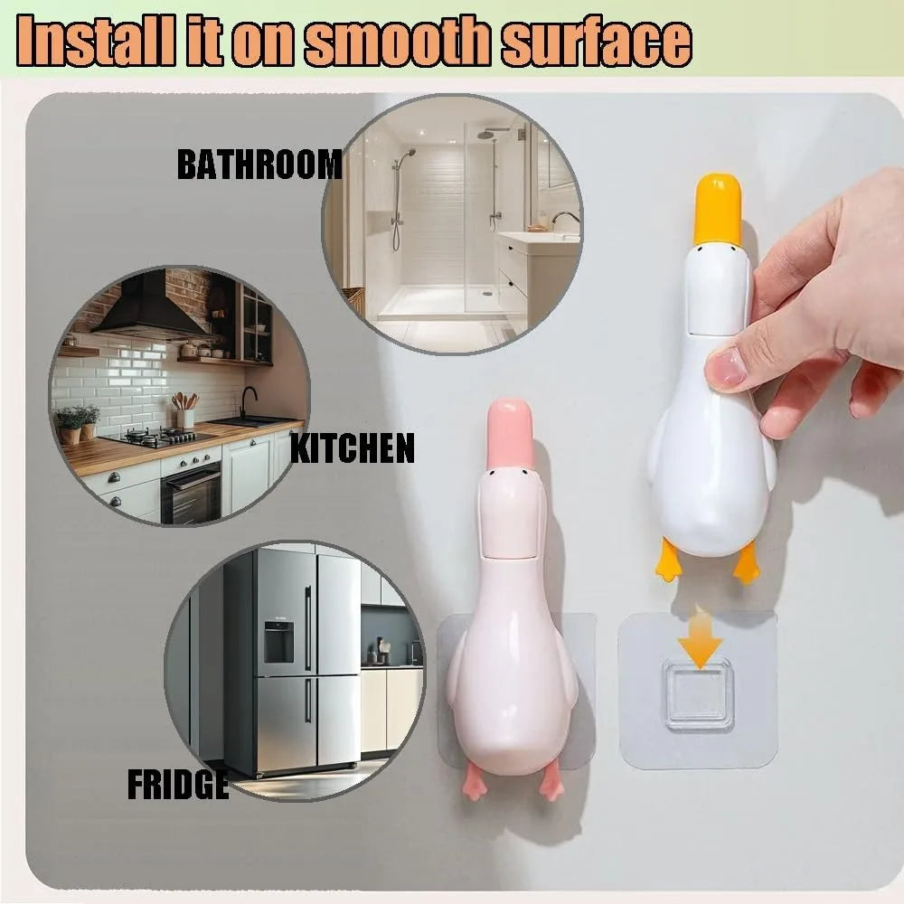 Multifunctional 2‑in‑1 Cute Duck Double‑head Cleaning Clip Dust Removal Shovel Bathroom Cleaner Tool With Drainage Hole Oasis Select
