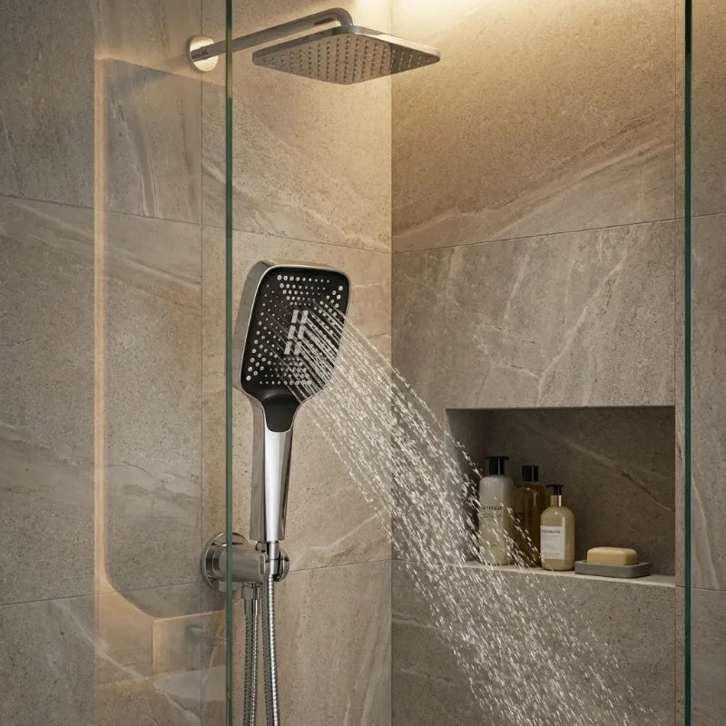 4-Mode Adjustable Rainfall Shower Head High Pressure Large Flow Water Saving Shower Bathroom Shower Mixer Accessory Oasis Select