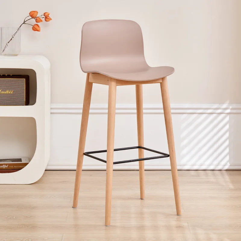 Nordic dining chair household simple small apartment ins creative backrest chair cafe milk tea shop casual solid wood chair Oasis Select Khaki 75 2 pieces