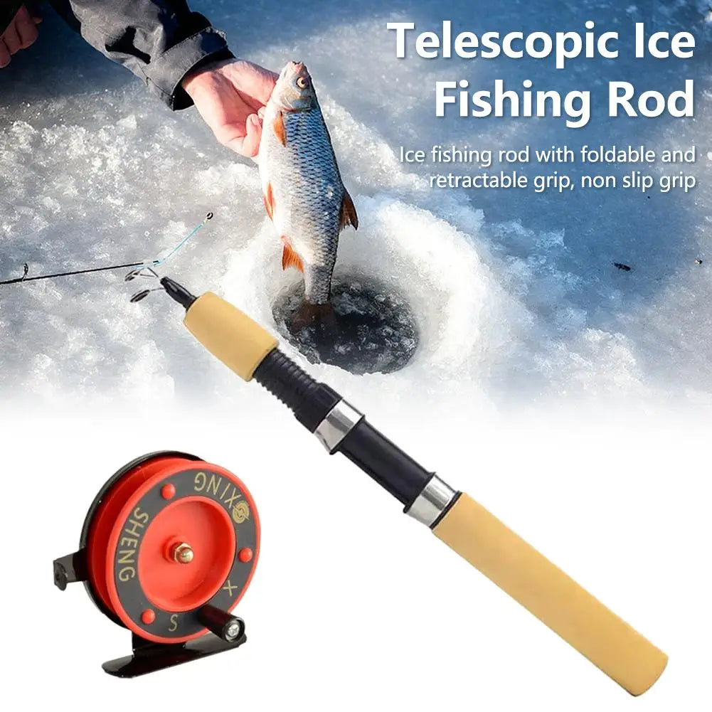 Telescopic Ice Fishing Rod with Sponge Foam Handle Lightweight Pole for Trout Walleye Perch Winter Ice Fishing Outdoor Fishing Oasis Select