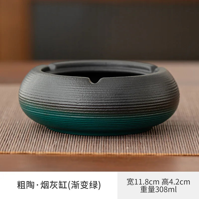 Creative Large Ashtray Household Ceramic Funnel Anti-fly Ash with Lid Office Ashtray Living Room Windproof Portable Ashtray Oasis Select E