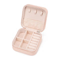 1pc,Portable jewelry storage box, home and travel mini jewelry box, ring, earring, necklace, jewelry storage box Oasis Select Pink