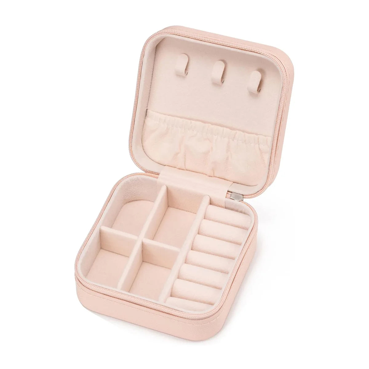 1pc,Portable jewelry storage box, home and travel mini jewelry box, ring, earring, necklace, jewelry storage box Oasis Select Pink