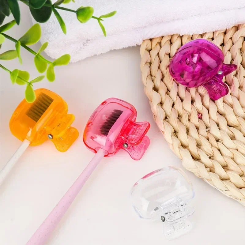 Travel Toothbrush Head Covers Toothbrush Protector Cap Brush Pod Case Protective Portable Plastic Clip For Household Travel Oasis Select