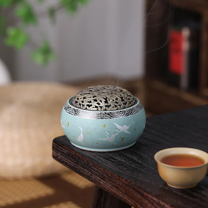 Xianhe Ceramic Aromatherapy Stove Decoration Home Indoor Tea Ceremony Incense Seat Alloy Copper Aromatherapy Stove Oasis Select