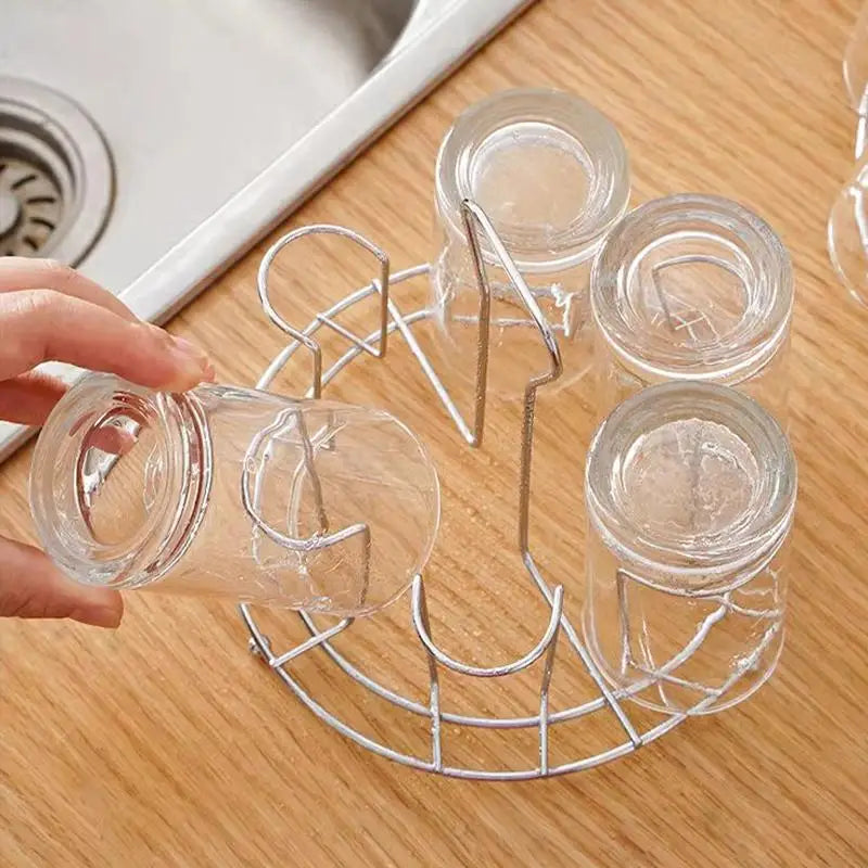 Hanging Cup Rack – Dustproof Tea & Glass Cup Drainer Storage
